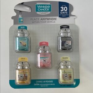 Yankee Candle Car Jar 5 Pack Variety Air Fresheners Pink Sands Midsummer